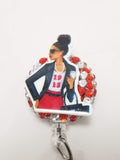 Delta Girl on the Go Rhinestone Badge Reel