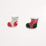 Rhinestone Christmas Stocking Snap Charms/Buttons