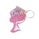 Pink Diva Afro Girl Keychain