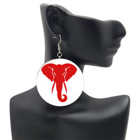 Red Elephant Earrings