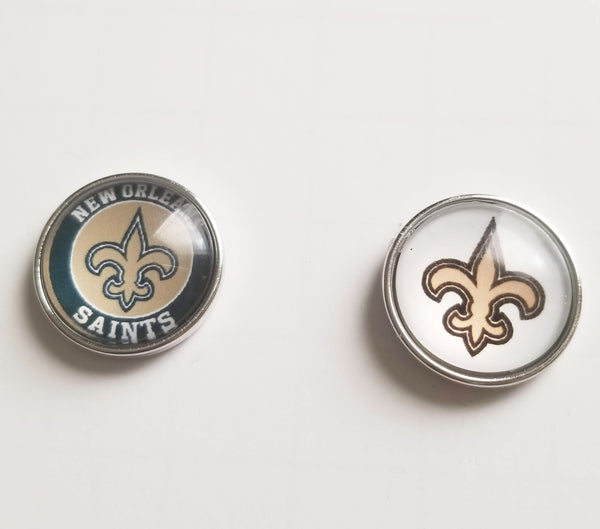New Orleans Saints, Glass Snap Charms/Buttons – Shiny Sparklez