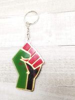 Red, Black & Green Fist Keychain