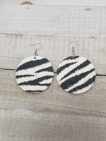 Zebra Print Fabric Wrapped Earrings