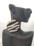 Zebra Print Fabric Wrapped Earrings