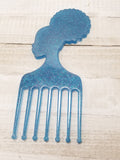 Turquoise Glitter Afro Pick