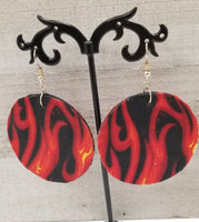 Fire Fabric Covered Earrings