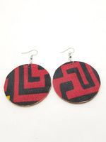 Mud Cloth Fabric Wrapped Earrings