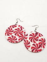 Peppermint Fabric Covered Earrings
