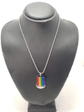 Rainbow Dog Tag, Pride Dog Tag, Pride Flag Necklace