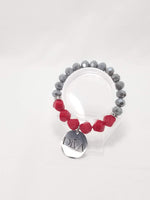 Red & Grey Diva Charm Bracelet
