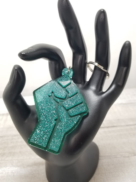 Fist Glitter Keychain