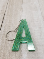 Green Letter Keychain