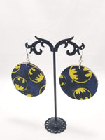 Batman Fabric Covered Earrings