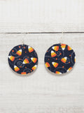 Candy Corn Fabric Covered Earrings
