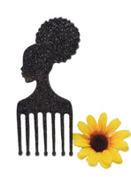 Black & Silver Decorative Afro Pick