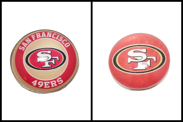 San Francisco 49s Glass Snap Charms/Buttons