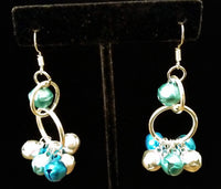 Blue & Silver Jingle Bell Earrings