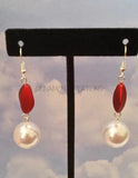 Pearl Red Earrings