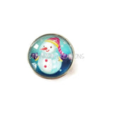 Snowman Glass Snap Charms/Buttons