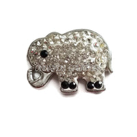 Rhinestone Elephant Snap Button