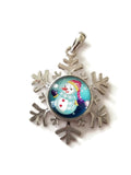Snowman Glass Snap Charms/Buttons