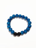 Turquoise & Black Glass Bead Bracelet