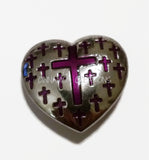 Heart Cross Snap Charms/Buttons,