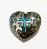 Heart Cross Snap Charms/Buttons,