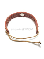 Brown Leather Unisex Cuff Snap Bracelet