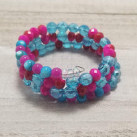 Hot Pink & Turquoise Wrap Bracelet