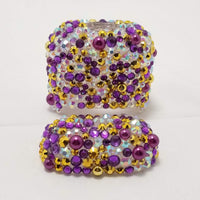 Purple & Gold Bling Airpods Case Cover