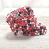 Red, Black & White Bling Airpod Case Cover