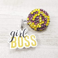 Girl Boss Purple & Yellow Badge Reel