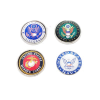 Military Glass Snap Charms/Buttons